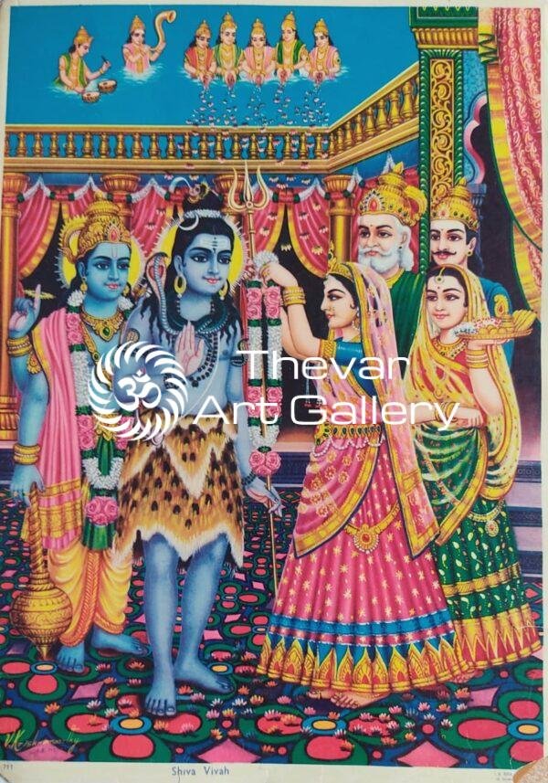 Shiva Parvati Vivaha - Thevar art gallery