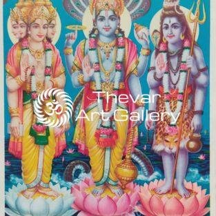 Trimurthi vintage print - Thevar art gallery