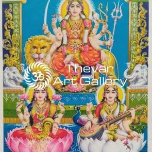 Three devi - Trisakthi - Raja Rajeswari vintage print - Thevar art gallery