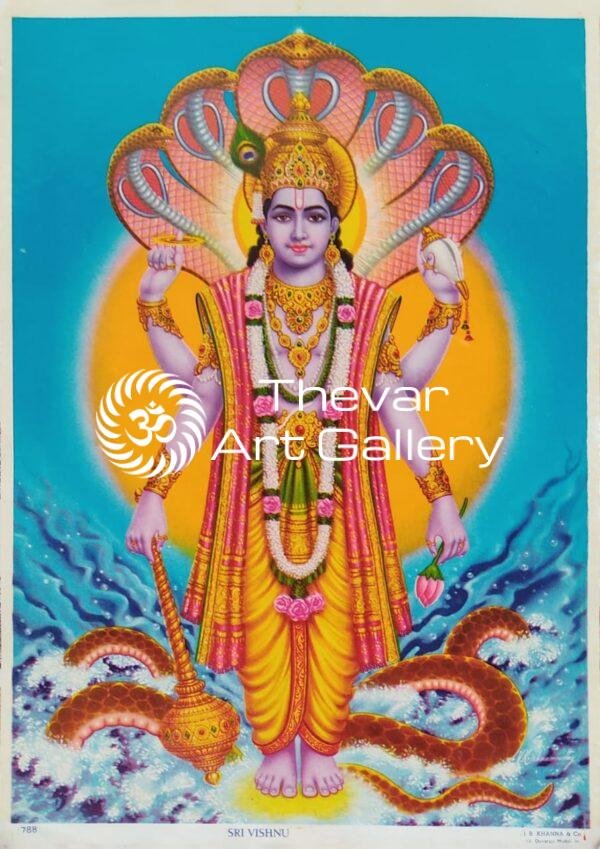 Sri Vishnu vintage print - Thevar art gallery
