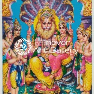 Sri Laxmi Narasimha vintage print - Thevar art gallery