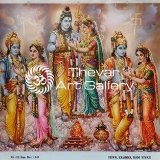 Shiva Parvati - Sita Ram - Krishna Rukmini vivah vintage print - Thevar art gallery