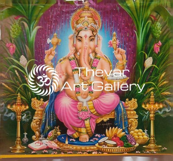 Lord Ganesha vintage print - Thevar art gallery