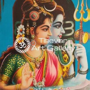Shiva Parvati antique vintage prints - Thevar art gallery