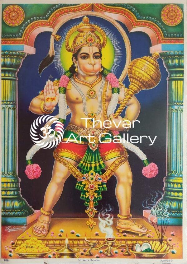 Hanuman antique vintage prints - Thevar art gallery