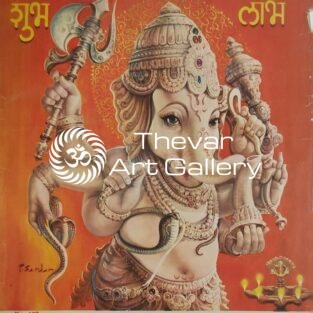Statue Ganesh antique Vintage print - Thevar art gallery