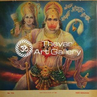 Veera Hanuman antique Vintage print - Thevar art gallery