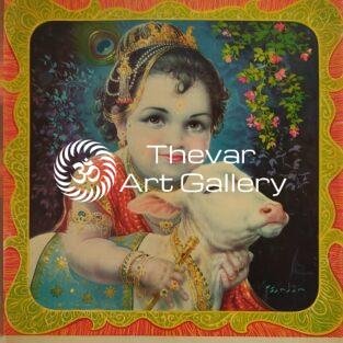 Gopala Krishna antique Vintage print - Thevar art gallery