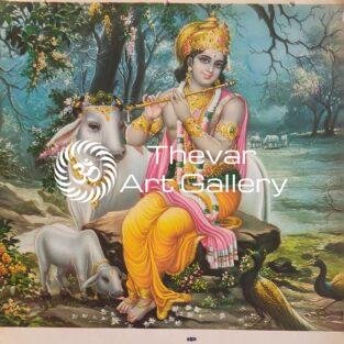 Krishna antique Vintage print - Thevar art gallery