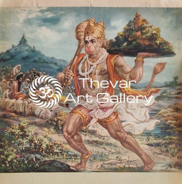 Hanuman antique Vintage print - Thevar art gallery