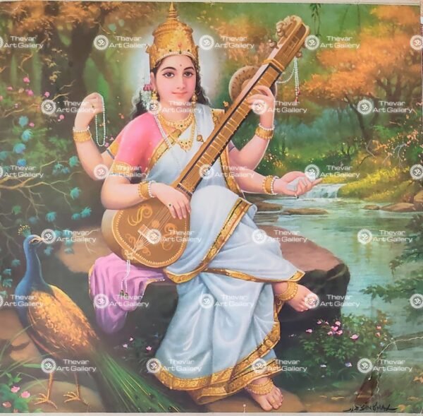 Saraswati antique Vintage print - Thevar art gallery